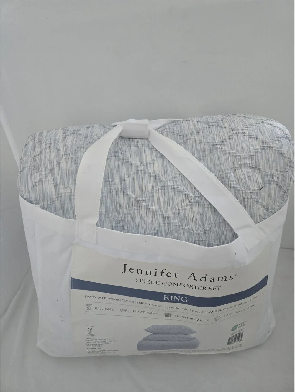 Jennifer Adams Comforter Set Beige Pillow Shams 3 PcDown Alternative King